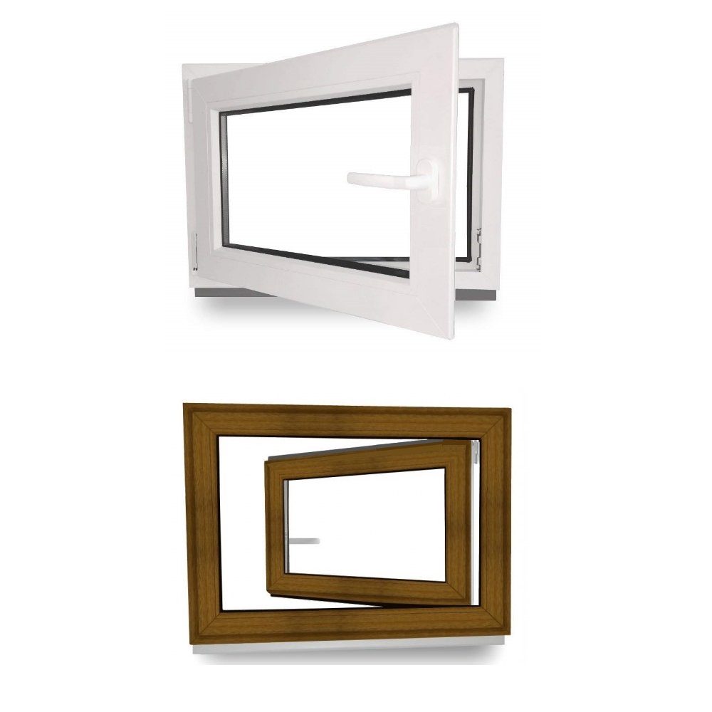 JeCo Fenster Kellerfenster Kunststoff innen weiß / außen Farbe 2-fach Verglasung