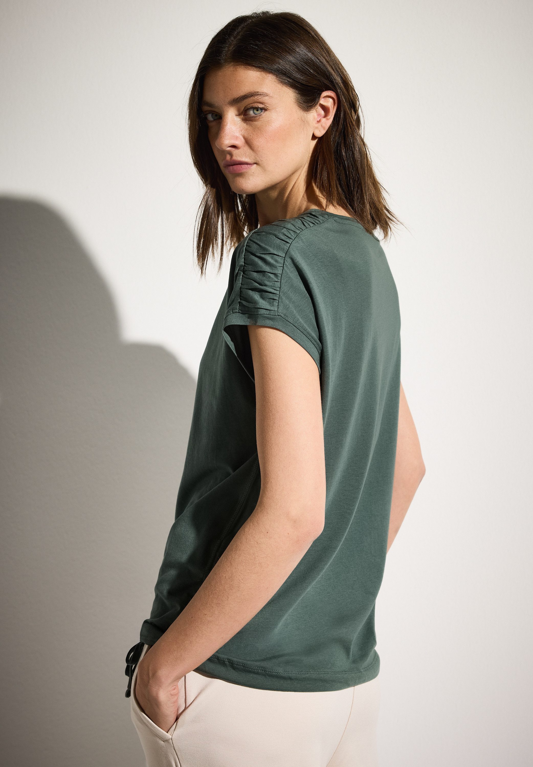 CECIL T-Shirt mit Tunnelzug am Saum