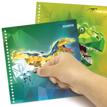 Dinos Art Stickerbuch Stickern nach Zahlen, Stickerbilder für Dinosaurier-Fans Kreativset