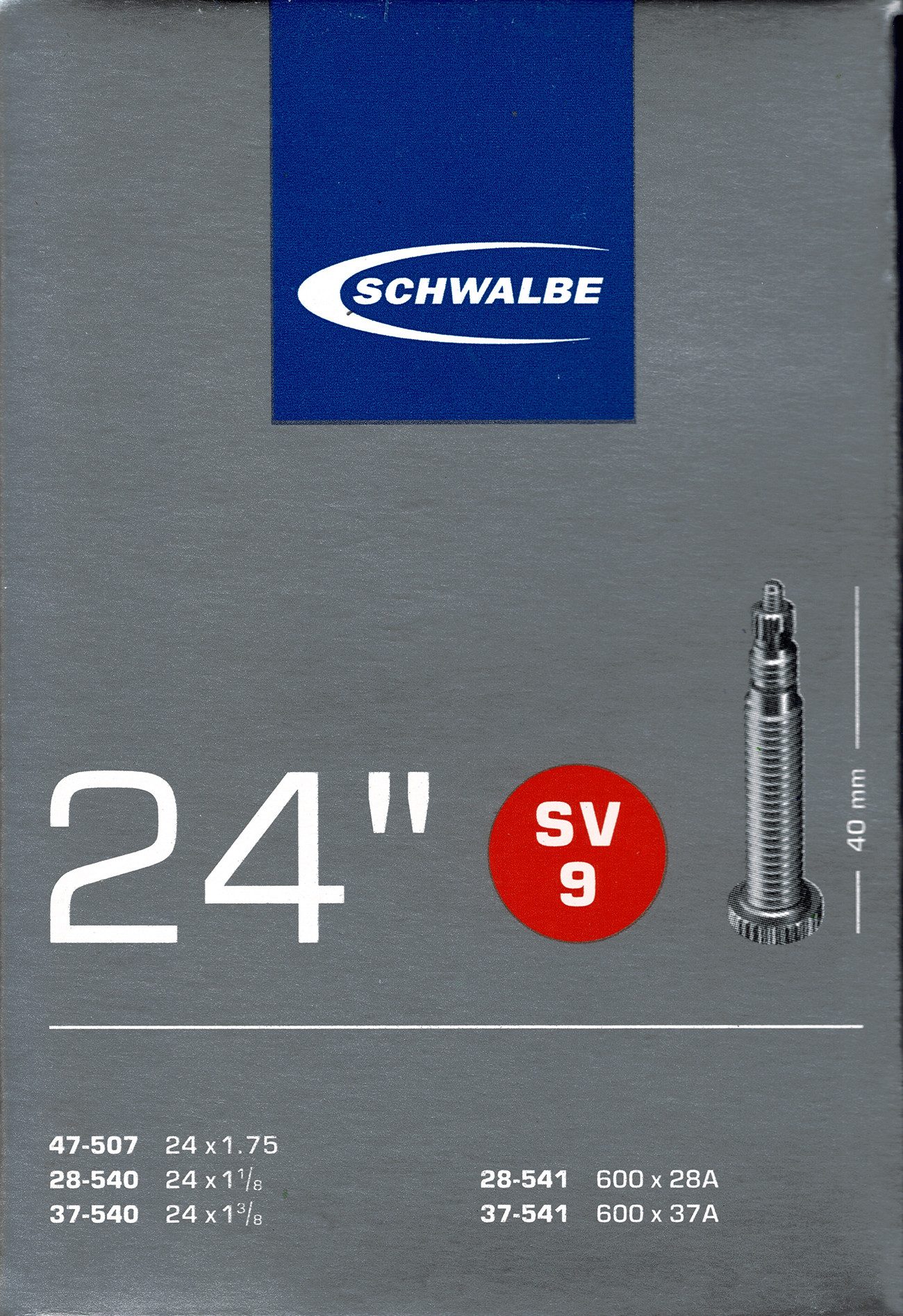 Fahrradschlauch Schwalbe SV 9 24 Zoll Schlauch Sclaverand Ventil