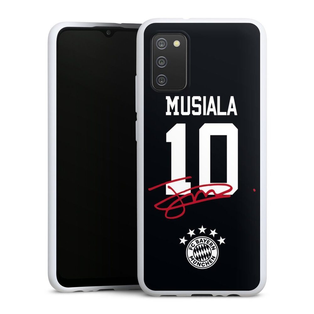 DeinDesign Handyhülle FC Bayern München Jamal Musiala FCB Musiala 10, Samsung Galaxy A02s Silikon Hülle Bumper Case Handy Schutzhülle