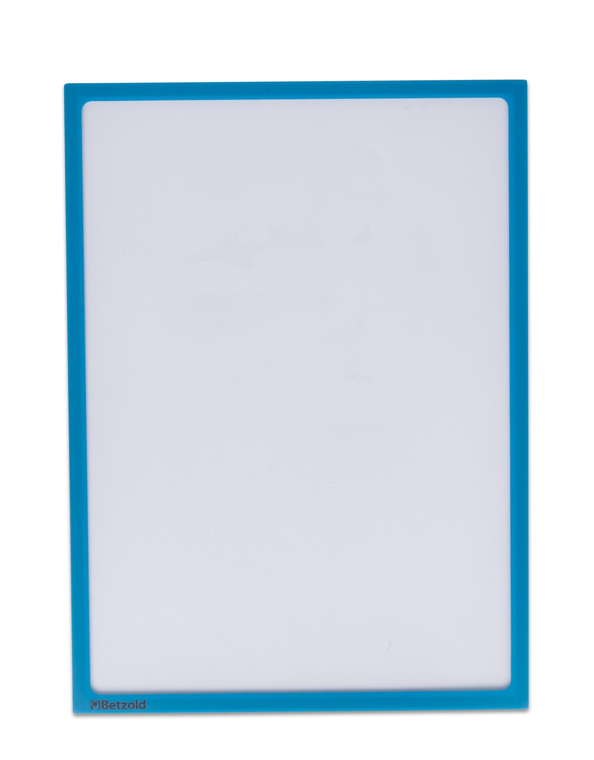 Set Betzold blau 5er - Magnettasche Dokumententasche A4 Infotaschen magnet-haftend DIN