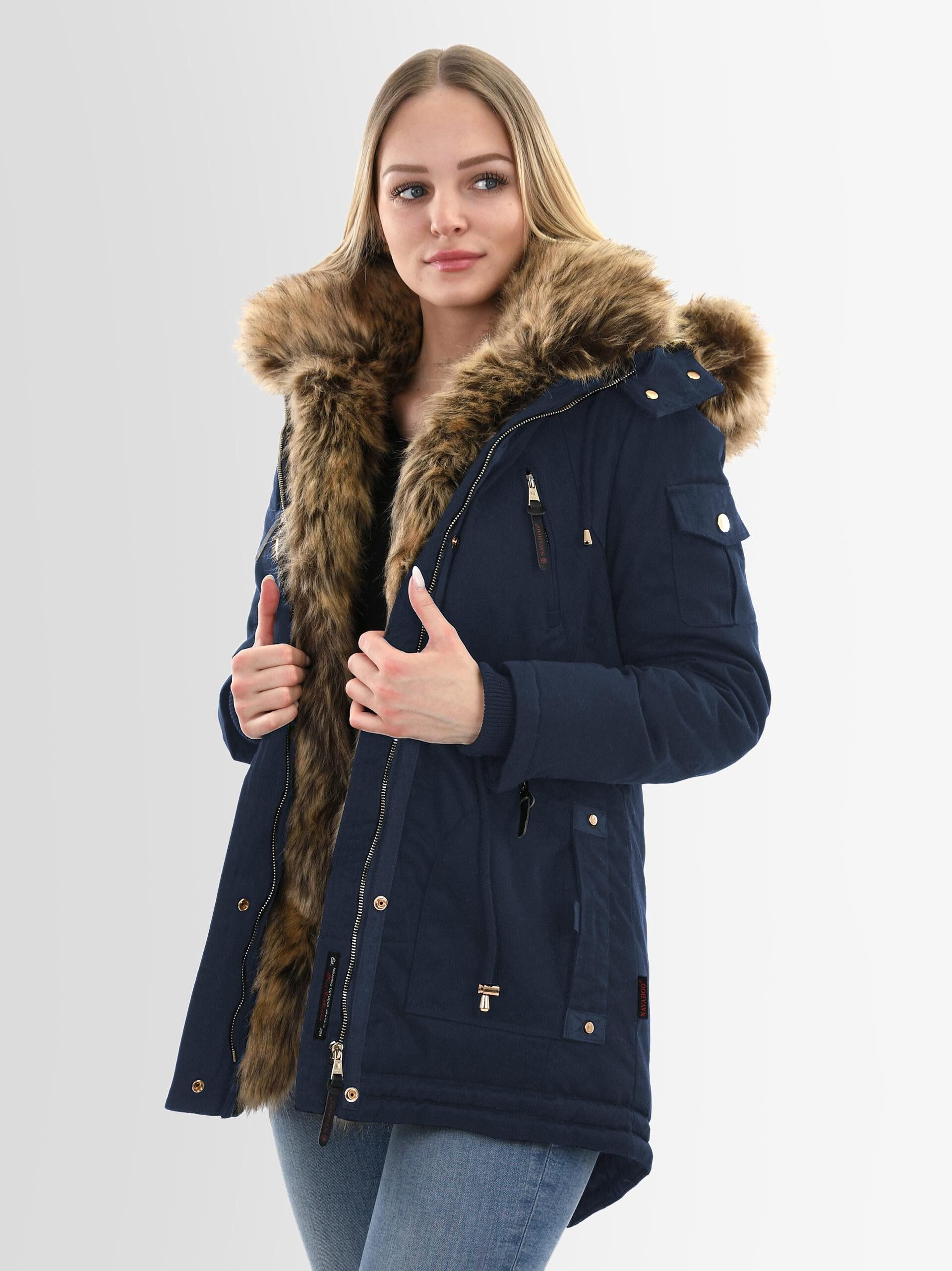 Navahoo Winterjacke Navahoo warme Damen Winter Jacke Parka lang Mantel Wint günstig online kaufen
