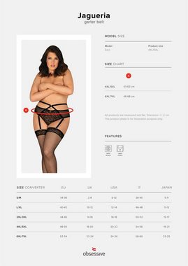 Obsessive Strapsgürtel Straps-Panty Jagueira schwarz Übergrößen Leo-Muster