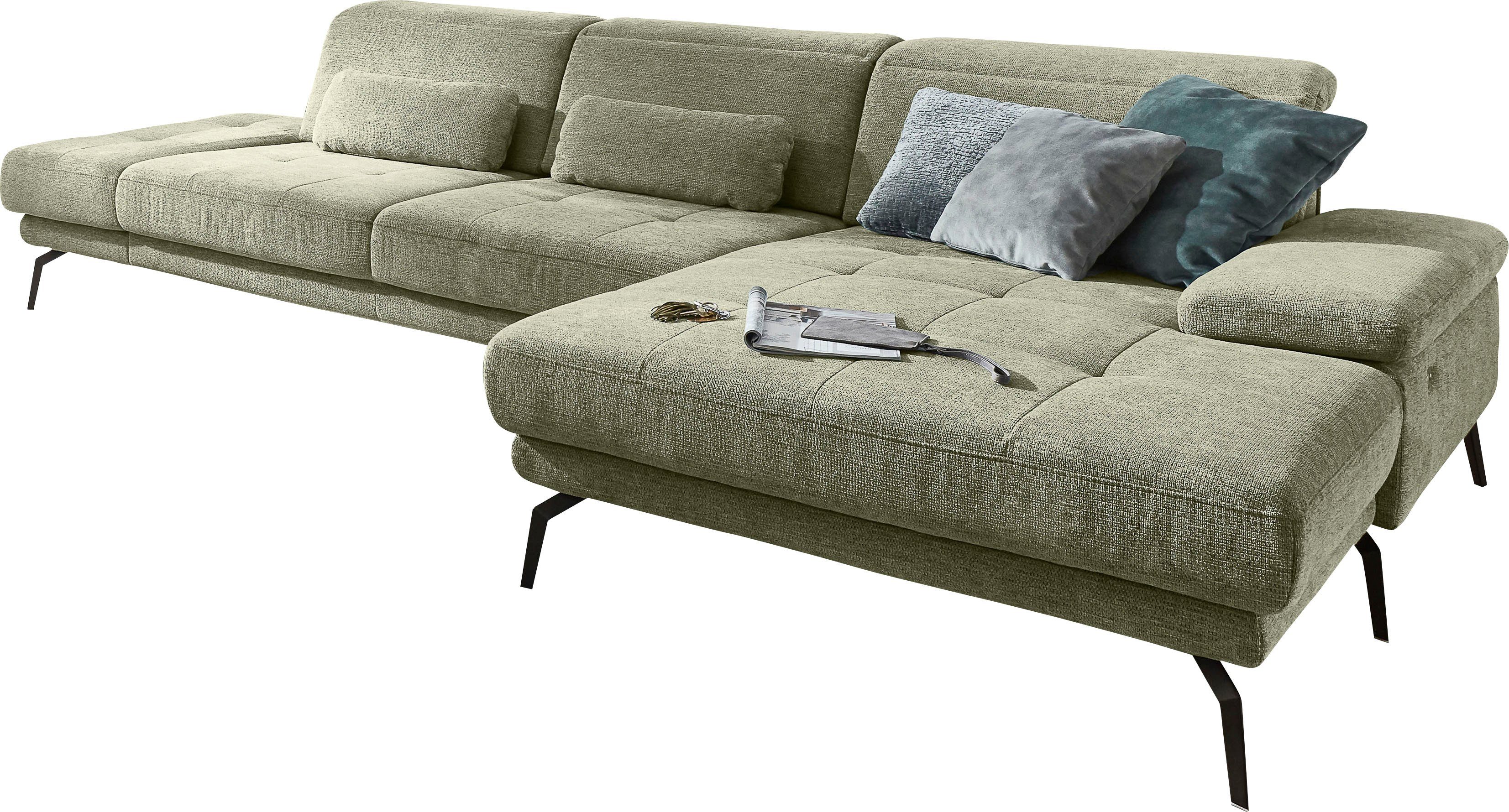 Die PlanBar Ecksofa MP-IN20126 L-Form mit Federkern-Polsterung, mit Kopfteilverstellung, optional Sitztiefen- & Armteilverstellung