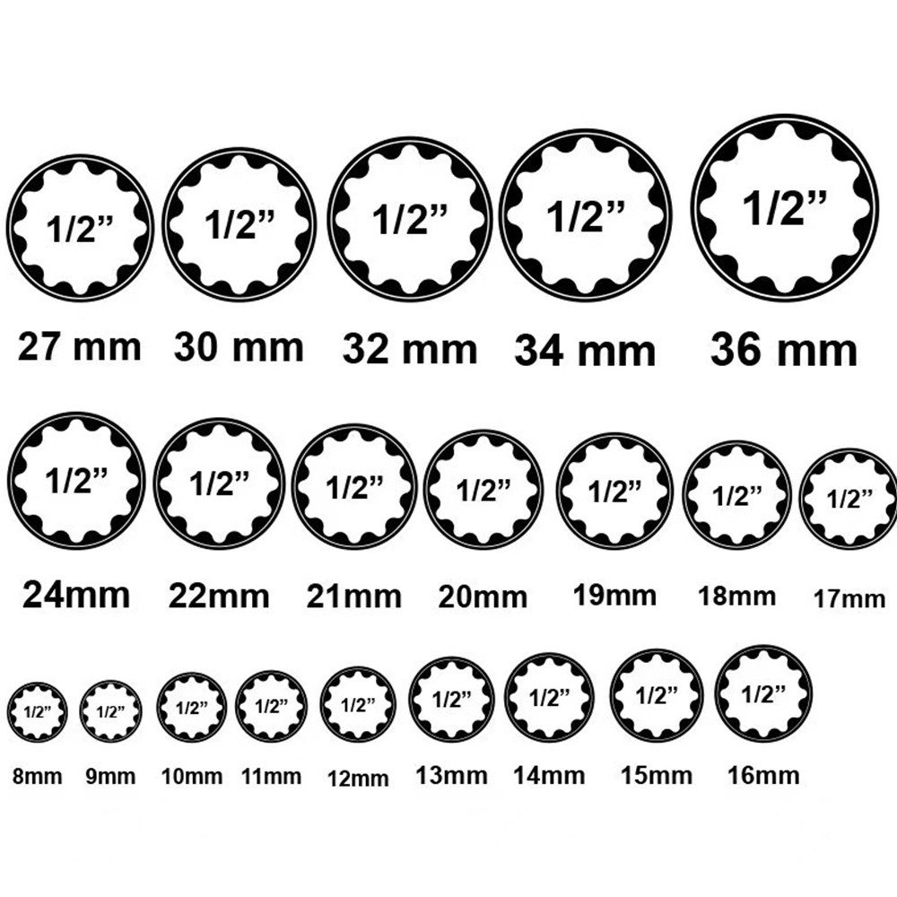SURFOU Nussknacker Nuss Set Torx Steckschlüsselsatz 1/2 zoll Torx Satz, für Sternverschlüsse/Bolzen benötigt werden