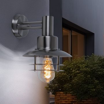 WOFI Außen-Wandleuchte, Leuchtmittel nicht inklusive, Wandleuchte Laterne Edelstahl Haustürleuchte Gartenlampe