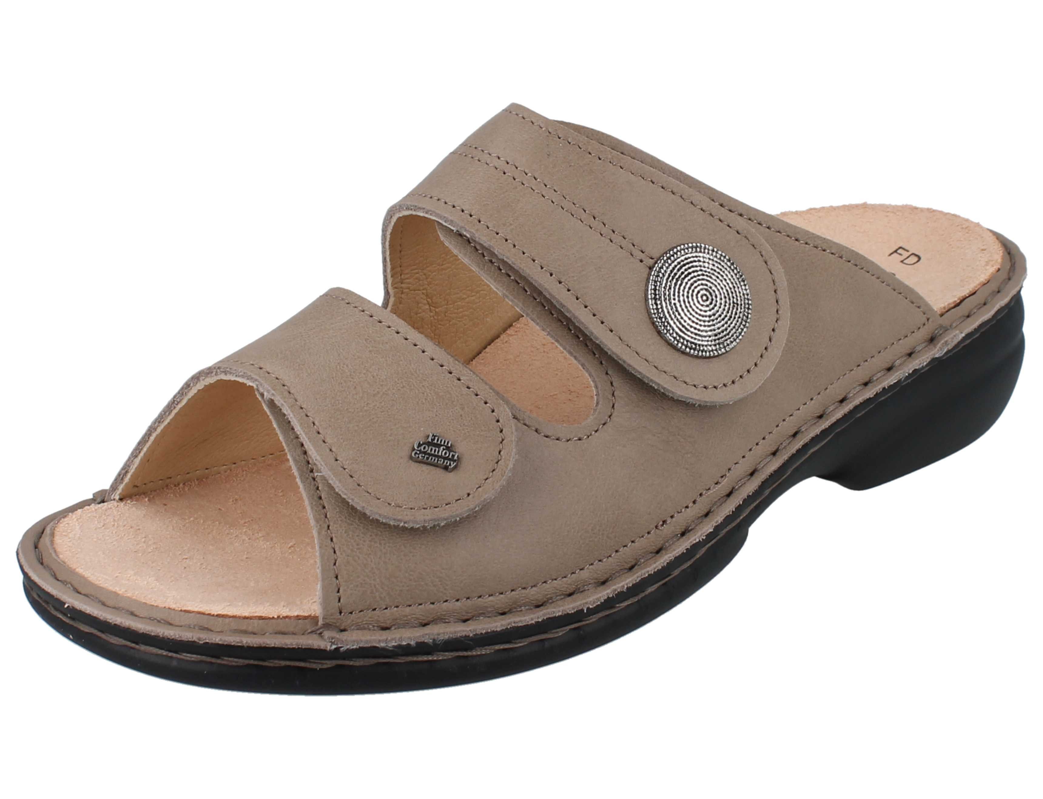 Finn Comfort FINN COMFORT Sansibar Damen Pantolette beige camel Glattleder - Pantolette Wechselfußbett