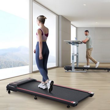 OKWISH Laufband Underdesk Treadmill, Laufband mit LED-Anzeigeleuchten und Armband-Controller