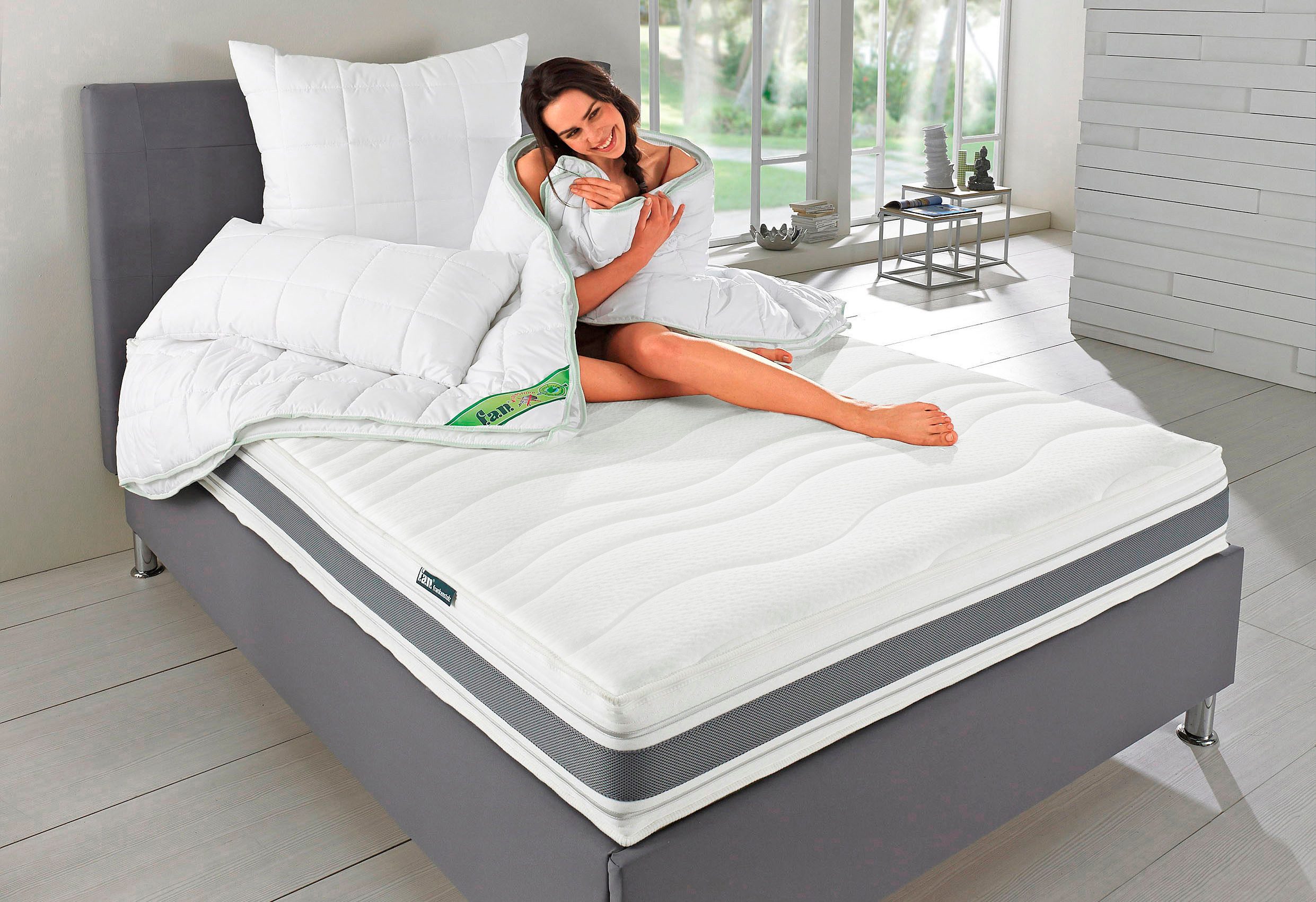 Kaltschaummatratze Punktoflex de Luxe KS, Matratze in 90x200 cm, 140x200 cm, fan, 22 cm hoch, 7-Zonen-Luxus-Kaltschaum-Matratze, Greenfirst-Veredelung gegen Milben