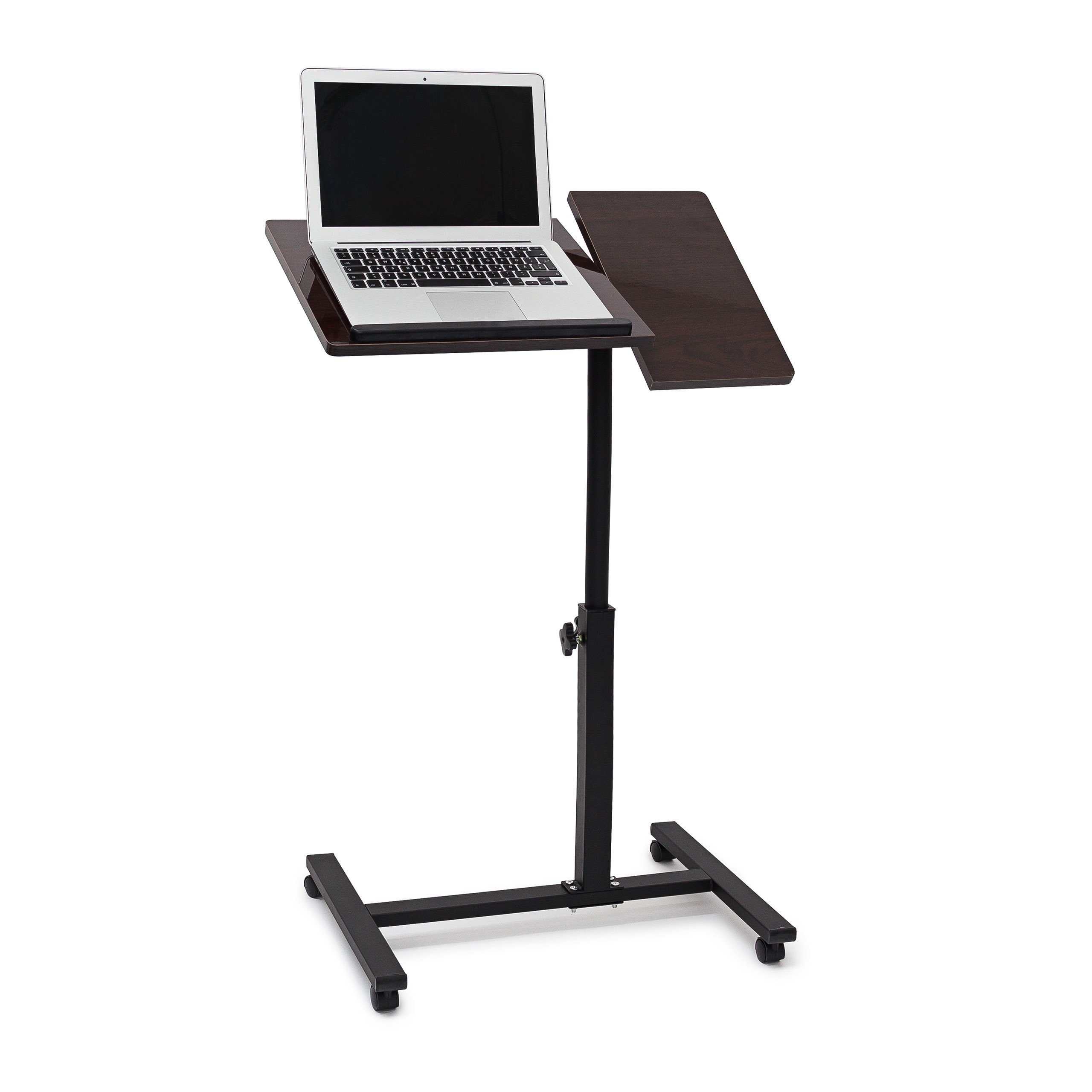 relaxdays Schreibtisch Laptoptisch höhenverstellbar Holz, Schwarz Dunkelbraun Schwarz | Schreibtische