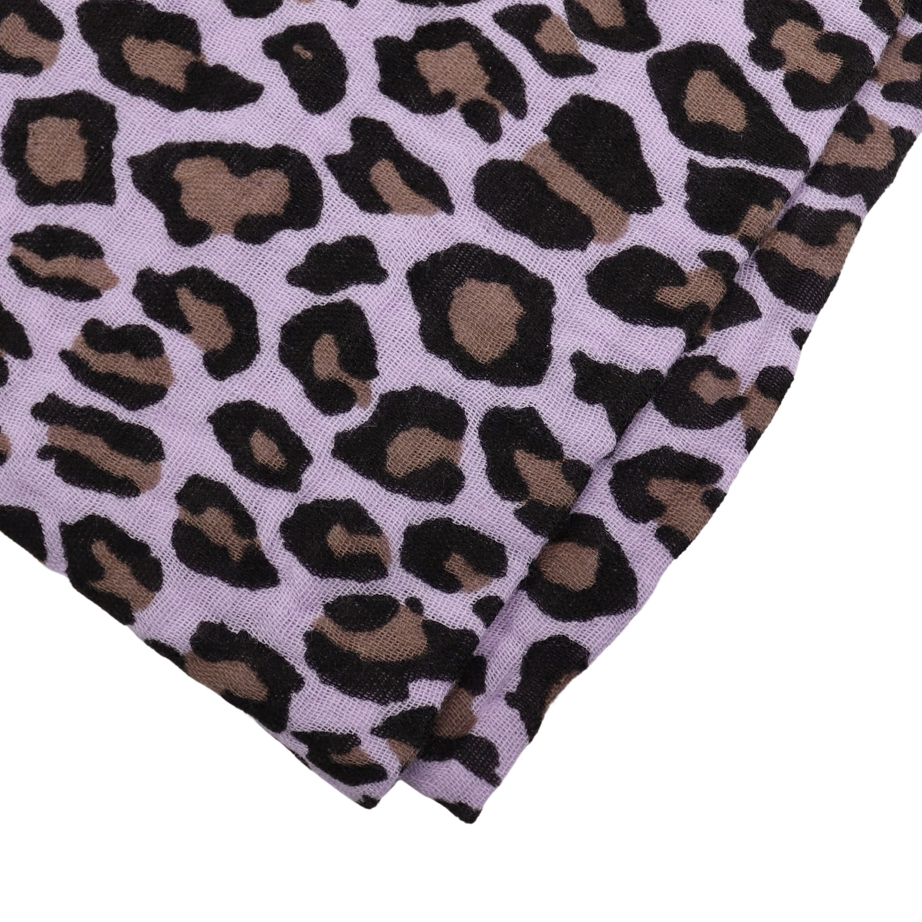 MIRROSI Loop Damen Schal aus Musellin, Made in Italy 70x20cm, Leo, Schlauchschal, (Zweimal um den Hals wickelbar, ca.70x20cm), Damen Halstuch ideal für Frühling, Sommer oder Herbst