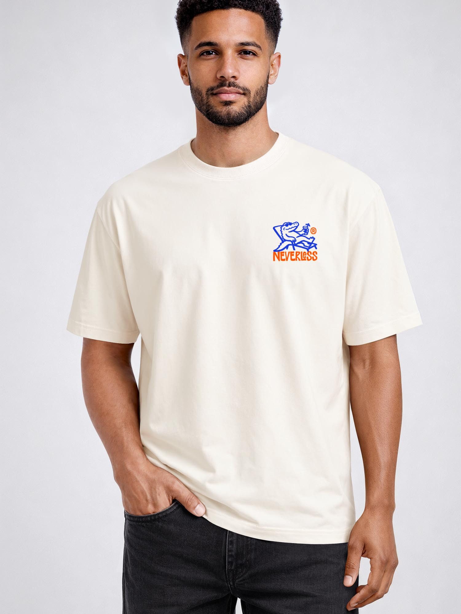 Neverless Oversize-Shirt Herren T-Shirt - No Bad Days - Relaxed Fit Sommer Fashion Streetstyle mit Print – Bild 4 von 5