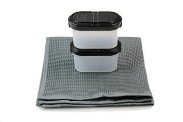 TUPPERWARE Back-Set Gewürz-Zwerge 120 ml schwarz (2) klein + GLASTUCH