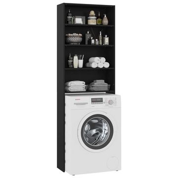 DOTMALL Waschmaschinenunterschrank Waschmaschinenschrank Schwarz 64x24x190 cm Toilettenschrank