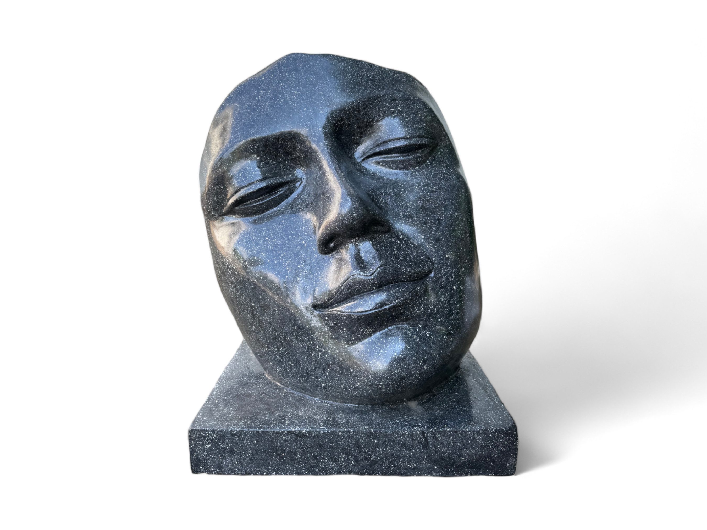 FaHome Gartenfigur Terrazzo Gesichtsskulptur - Schlafendes Gesicht, - Garten, Terrasse, Eingangsbereich - Robust und ästhetisch – 85cm