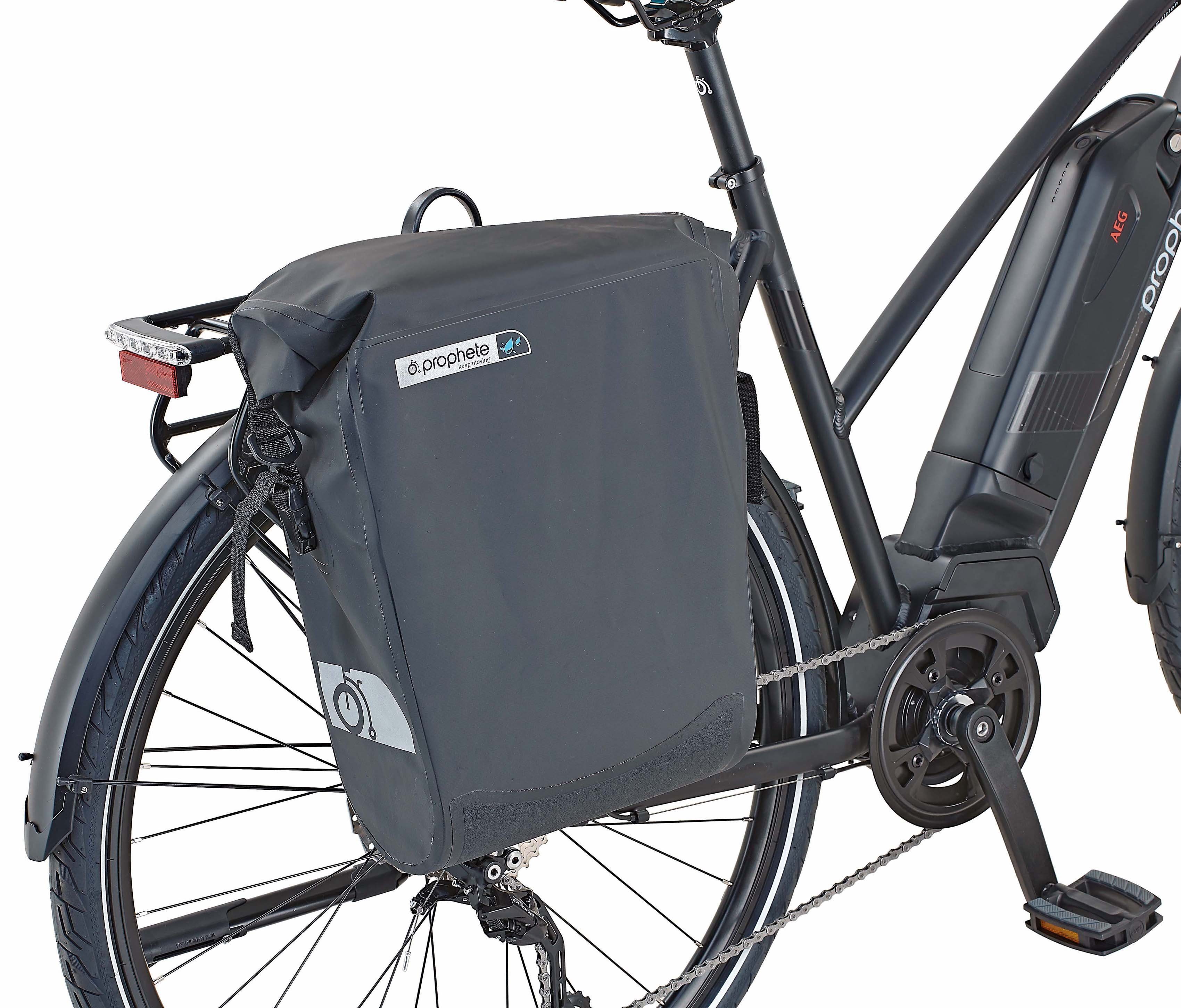 Prophete E-Bike Entdecker Schaltwerk, Gang 672 Shimano Kettenschaltung, Seitentasche) 10 PowerEdition, Wh Mittelmotor, (mit Deore Akku