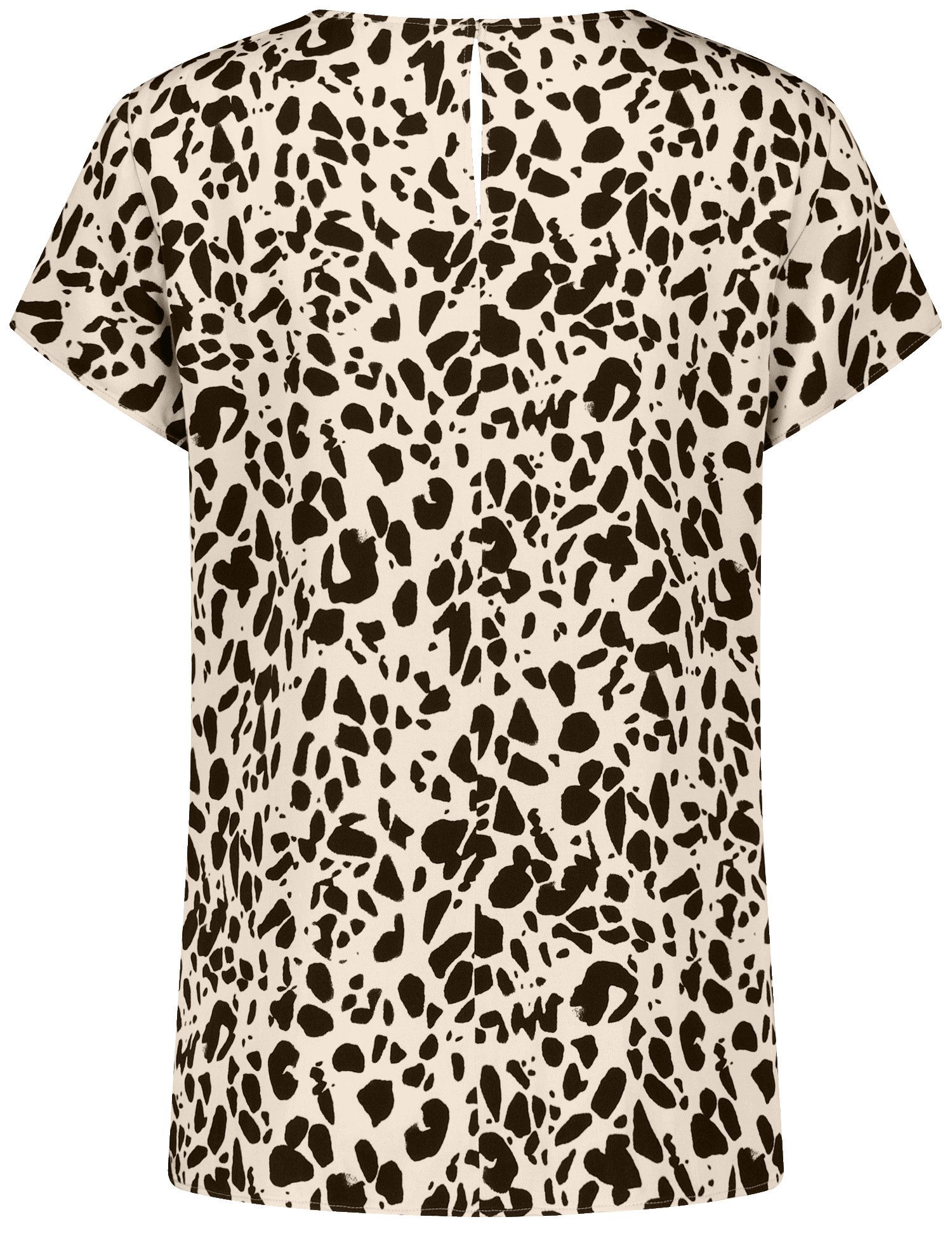 Taifun Kurzarmbluse – Kurzarmshirt mit Leo-Print und figurumspielender Passform