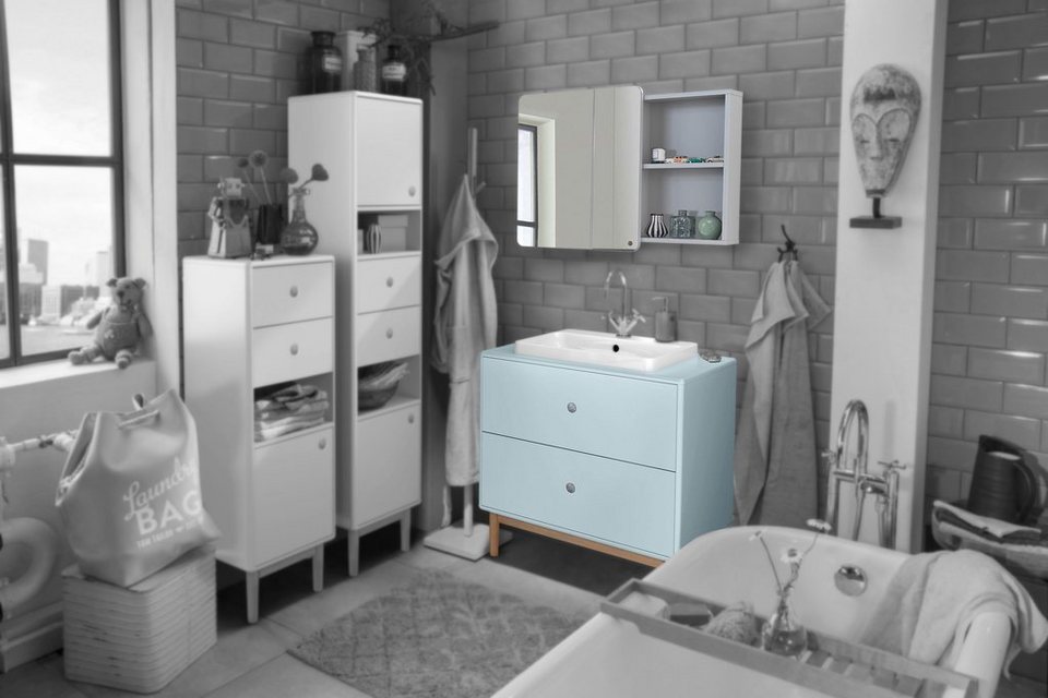 TOM TAILOR HOME Badmöbel-Set COLOR BATH, (Spar-Set, 2-St), Maße (B/T/H)  Waschtisch 80/49/80 cm & Spiegelschrank 80/14/58 cm