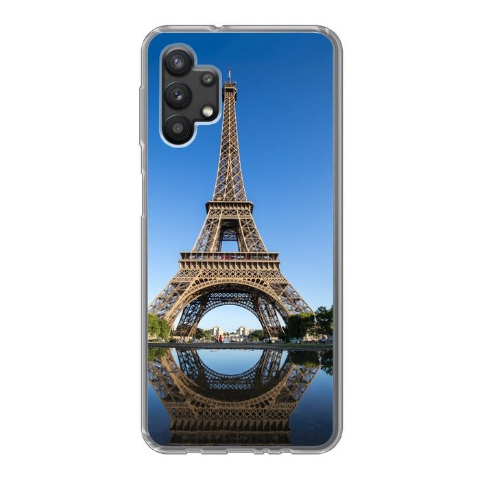 MuchoWow Handyhülle Originalfoto des Eiffelturms in Paris Handyhülle Samsung Galaxy A32 5G Smartphone-Bumper Print Handy