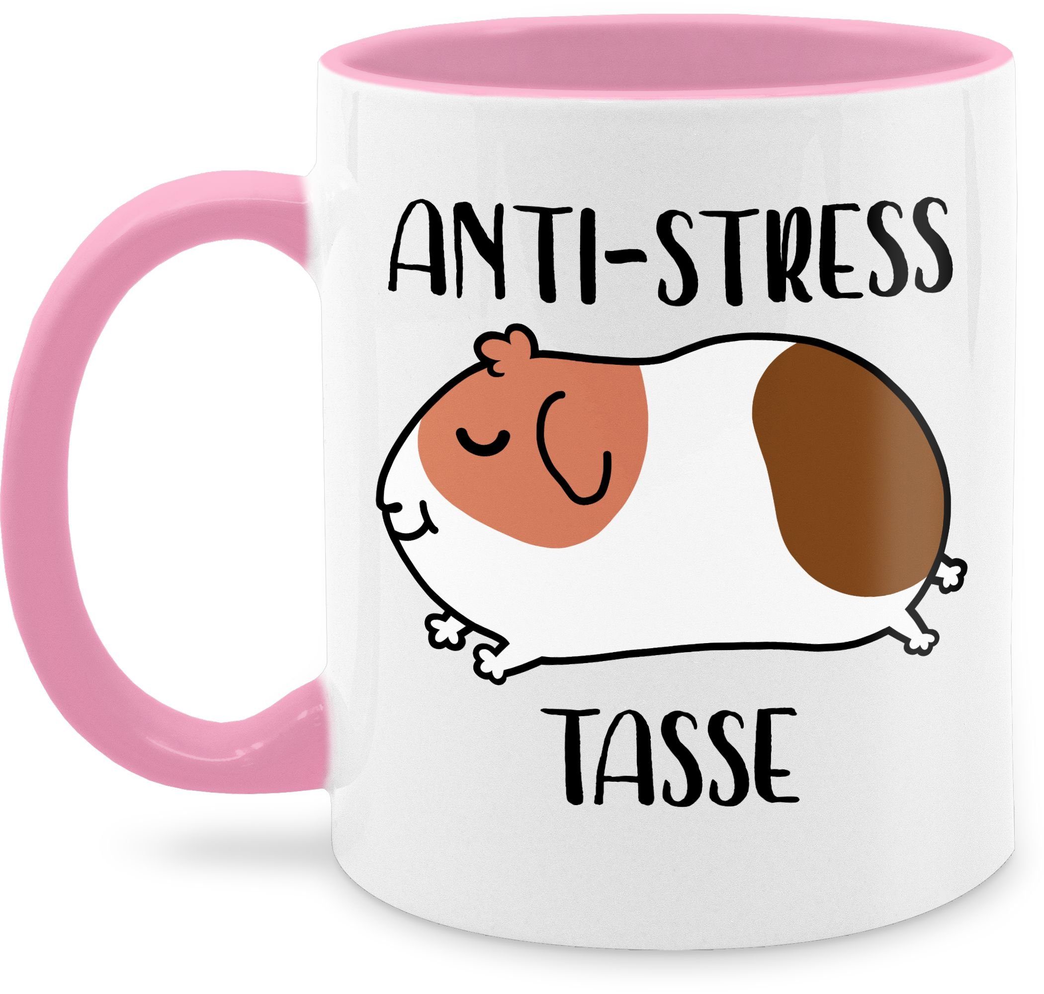 Shirtracer Tasse Anti Stress Meerschweinchen, Keramik, Statement Sprüche 1 Rosa