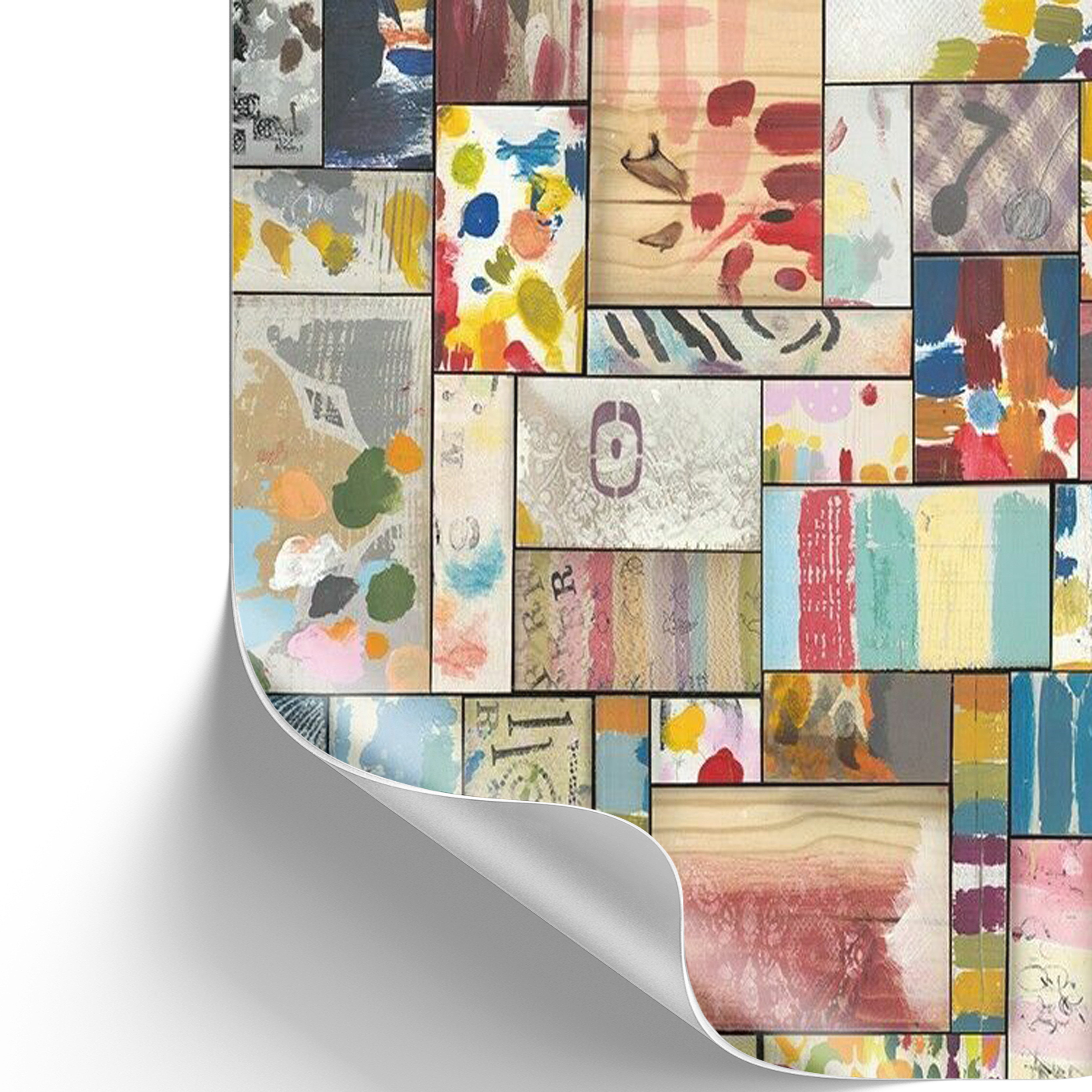 d-c-fix Möbelfolie 10/qm Dekofolie selbstklebend Patchwork Klebefolie Möbel bunt, Designfolie - Feucht abwischbar & rückstandslos entfernbar