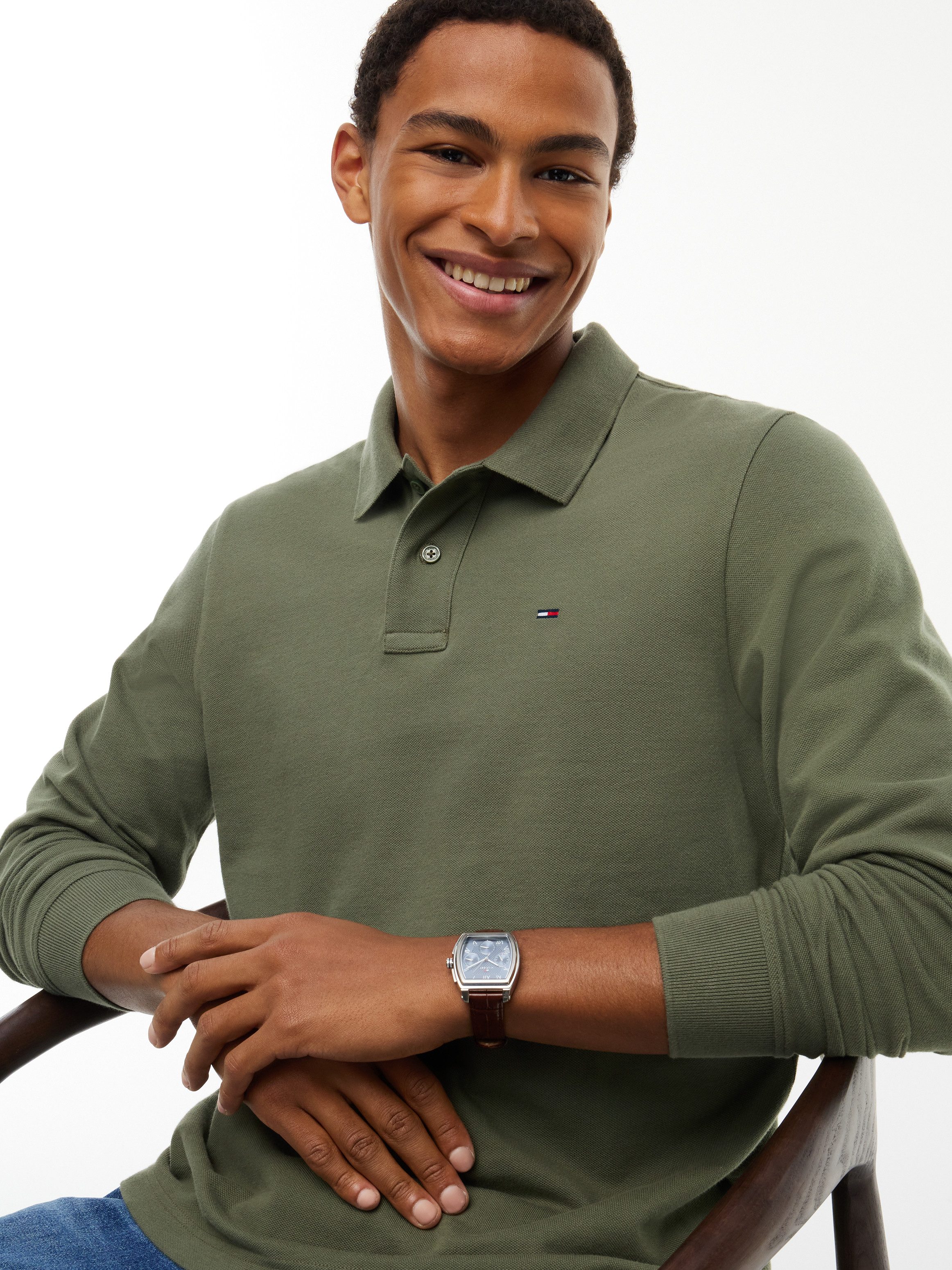 Tommy Jeans Langarm-Poloshirt REGULAR POLO Regular fit mit Polokragen