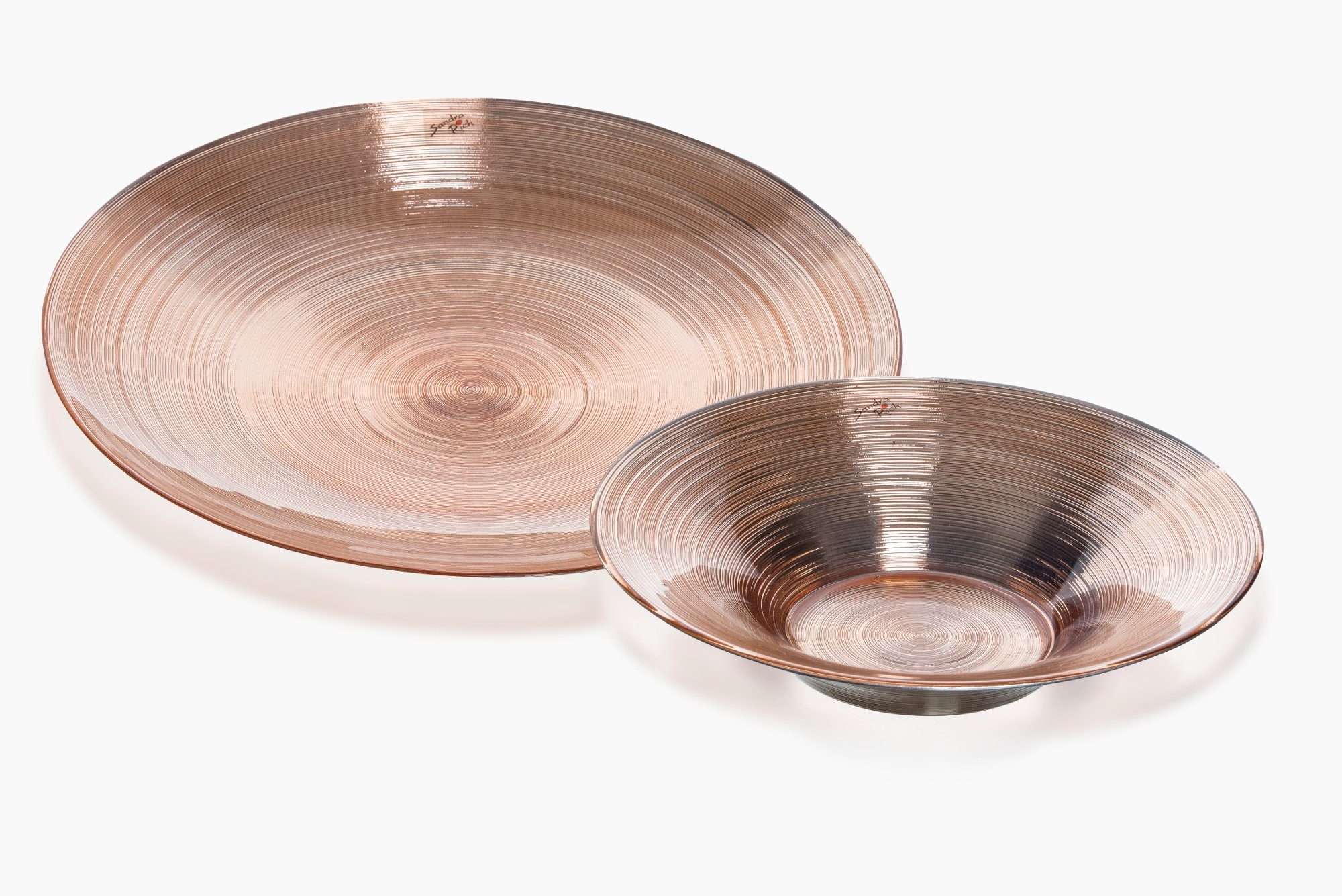 Sandra Rich Schale Glasschale CIRCLE kupfer von Sandra Rich, Glas