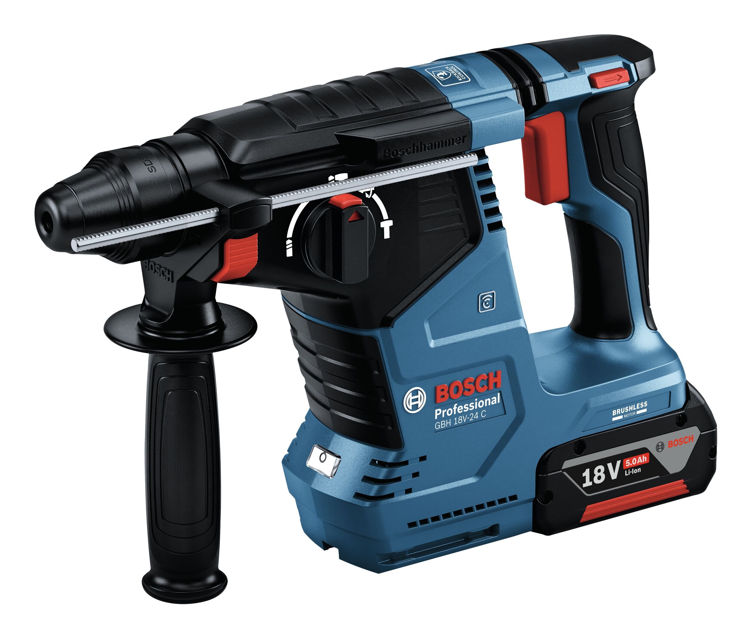 BOSCH Akku-Kombibohrhammer GBH 18V-24 C, 18 V, max. 980 U/min, Bohrhammer mit SDS plus Ohne Akku - im Karton