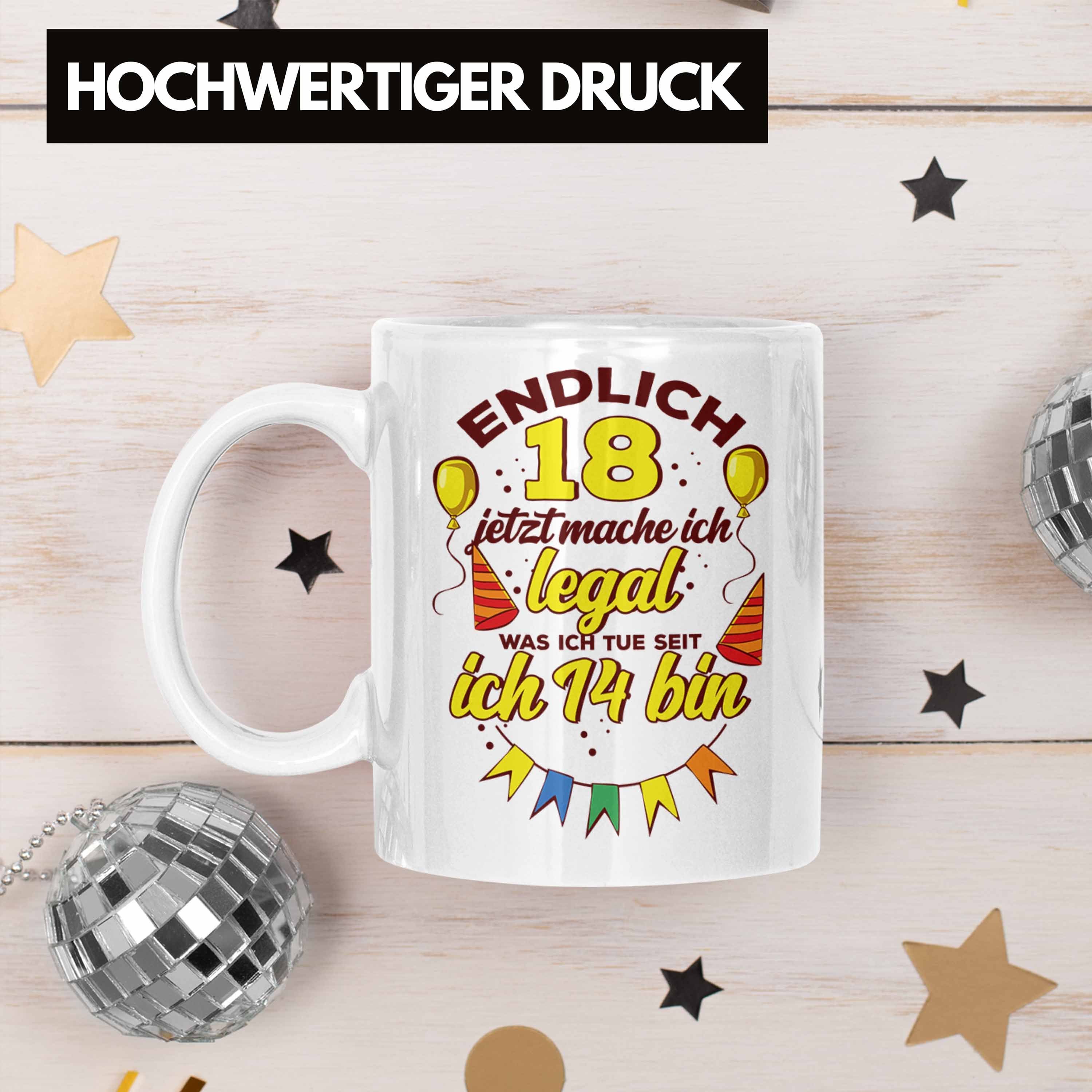 Trendation 18er Geschenk Geburtstag 18. Tasse Weiss Geburtstag Tasse zum Lustige witziges