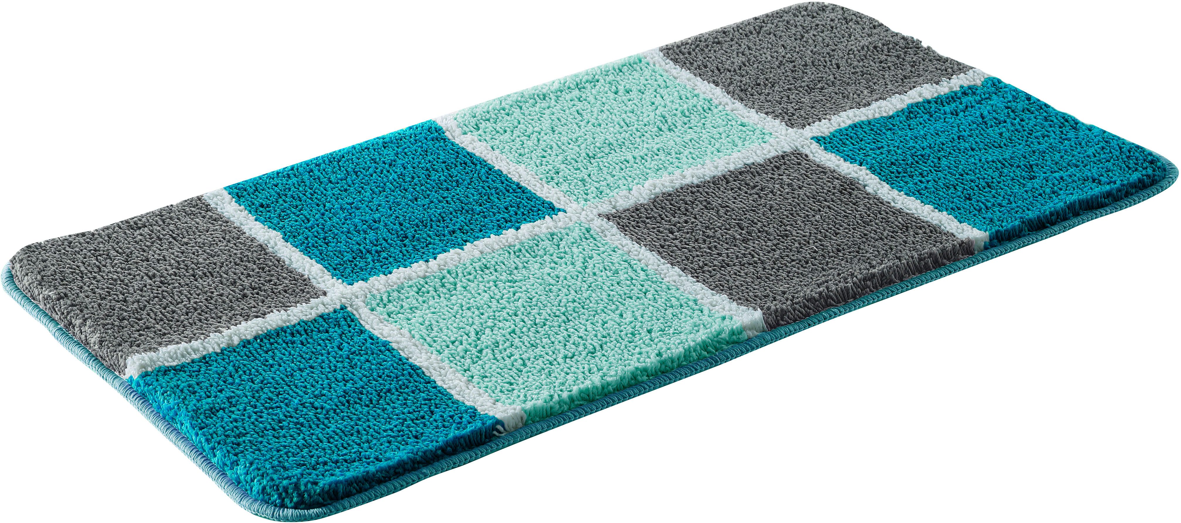 my home Badematte Anna mit Kachelmuster, Badvorleger, Badezimmer Teppich, D günstig online kaufen