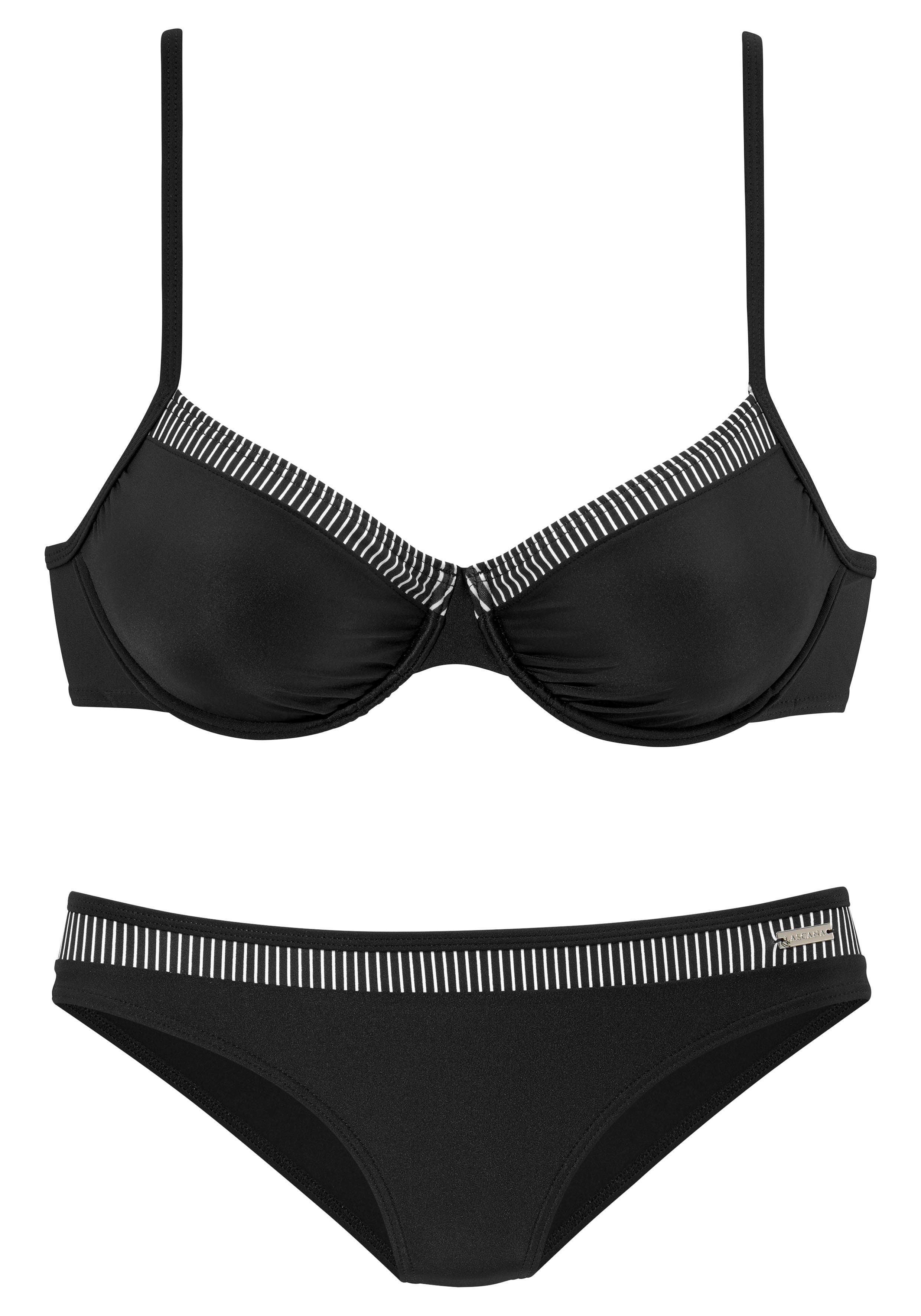 LASCANA Bügel-Bikini mit gestreiften Einsätzen günstig online kaufen