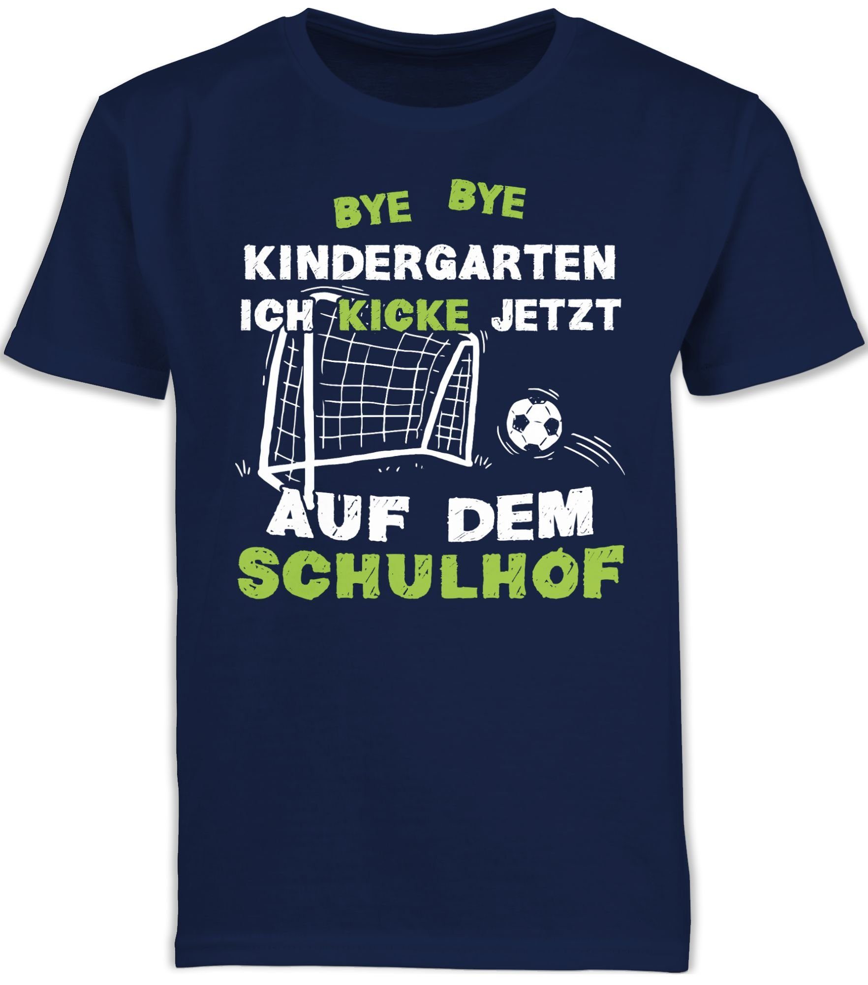 Shirtracer T-Shirt Bye Bye Kindergarten - Kicke Schulhof Einschulung Junge  Schulanfang Geschenke