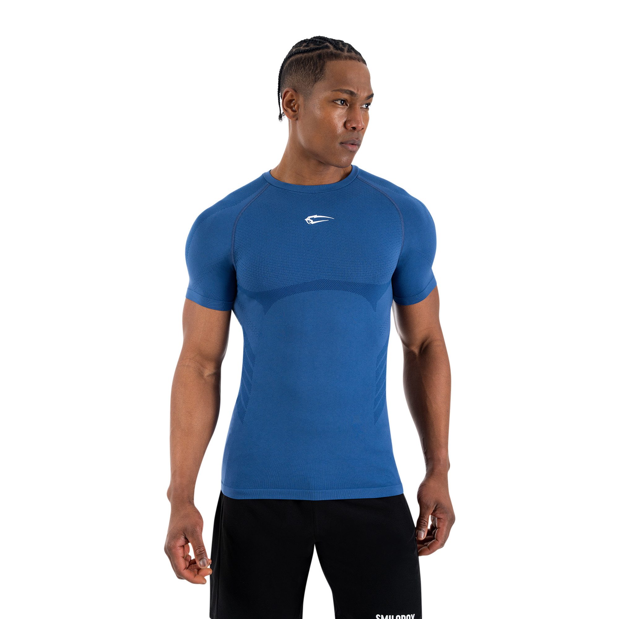 Smilodox T-Shirt Carnos, Compression Shirt Herren, Gymshirt, Seamless, Training Compression Fit, Seamless, atmungsaktiv, Body Mapping, Stretch