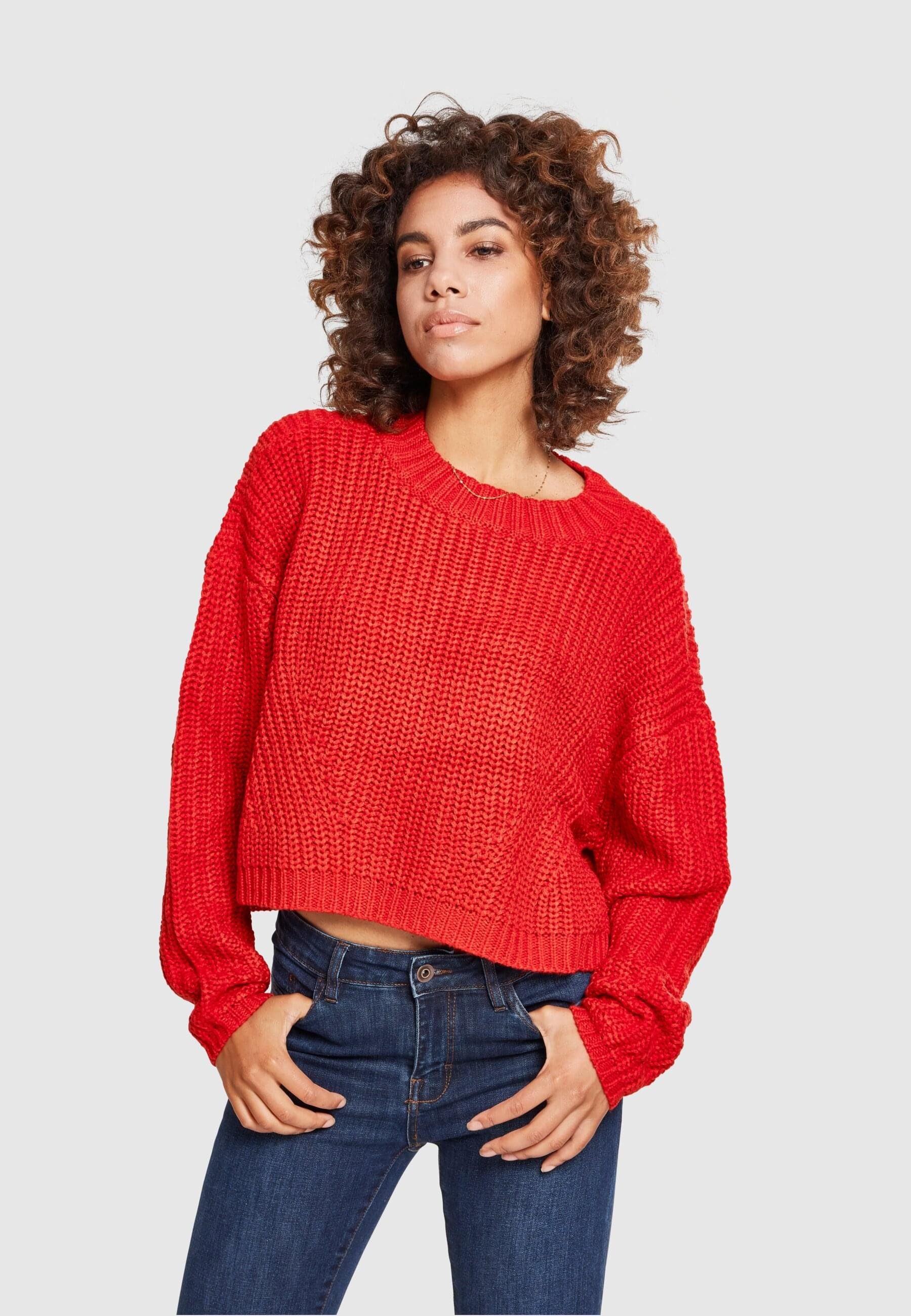 URBAN Wide (1-tlg) Damen Sweater Kapuzenpullover CLASSICS Ladies firered/ Oversize