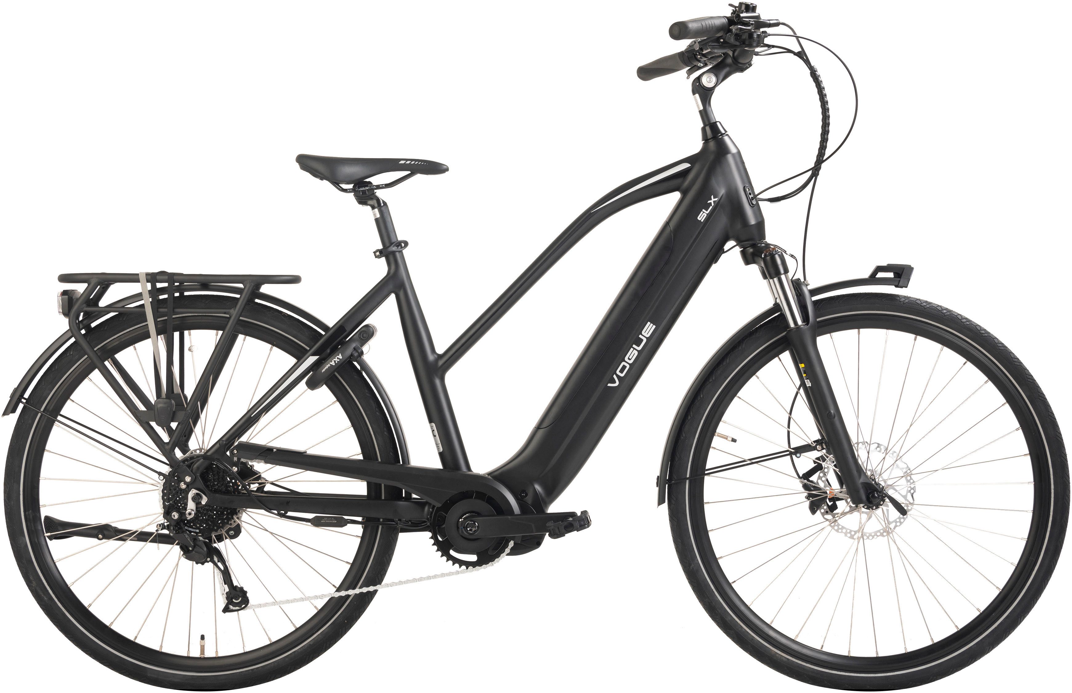 VOGUE BIKE E-Bike Cityrad SLX, 9 Gang Shimano Alivio Schaltwerk, Kettenschaltung, Mittelmotor, 522 Wh, Pedelec, Elektrofahrrad für Damen u. Herren