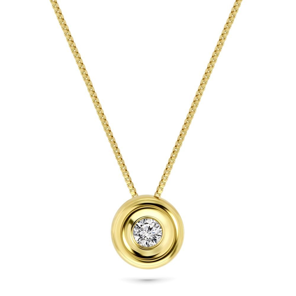 Miore Kette mit Anhänger für Damen aus Echtgold 18K (750) Gelbgold oder Weißgold, mit natürlichem Diamant 0,05 ct