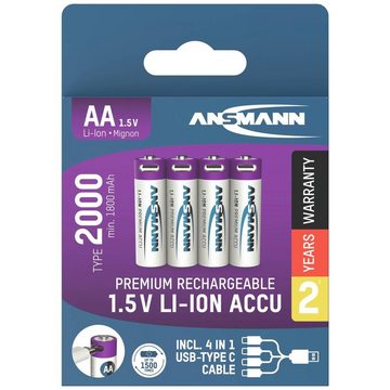 ANSMANN AG Li-Ion Akkus Mignon AA Typ 2000 (min. 1800 mAh) Akku