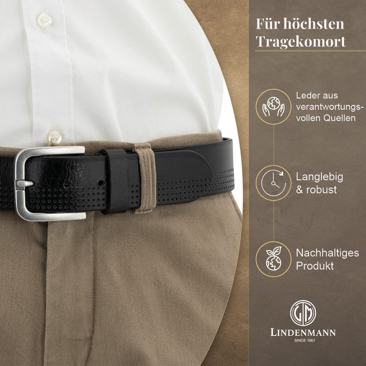 LINDENMANN Ledergürtel