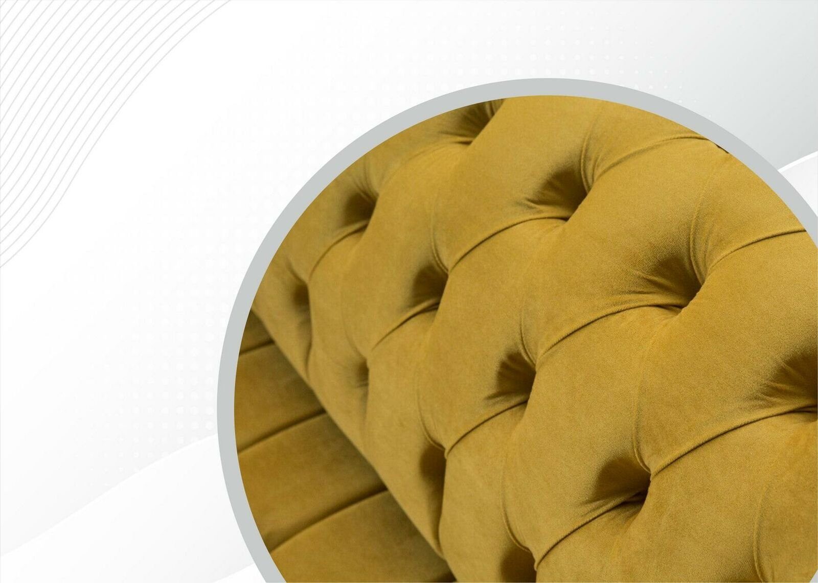 Design Sofa Chesterfield-Sofa, Sitz JVmoebel Luxus Garnitur Chesterfield Polster Couch Textil