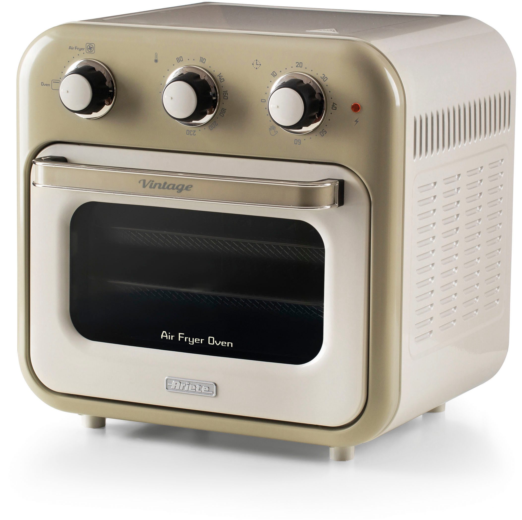 Ariete Heißluftfritteuse 4632CR, 1400 W, Vintage Heißluft-Fritt., Backofen und Rotisserie in Einem, 16 L, cream
