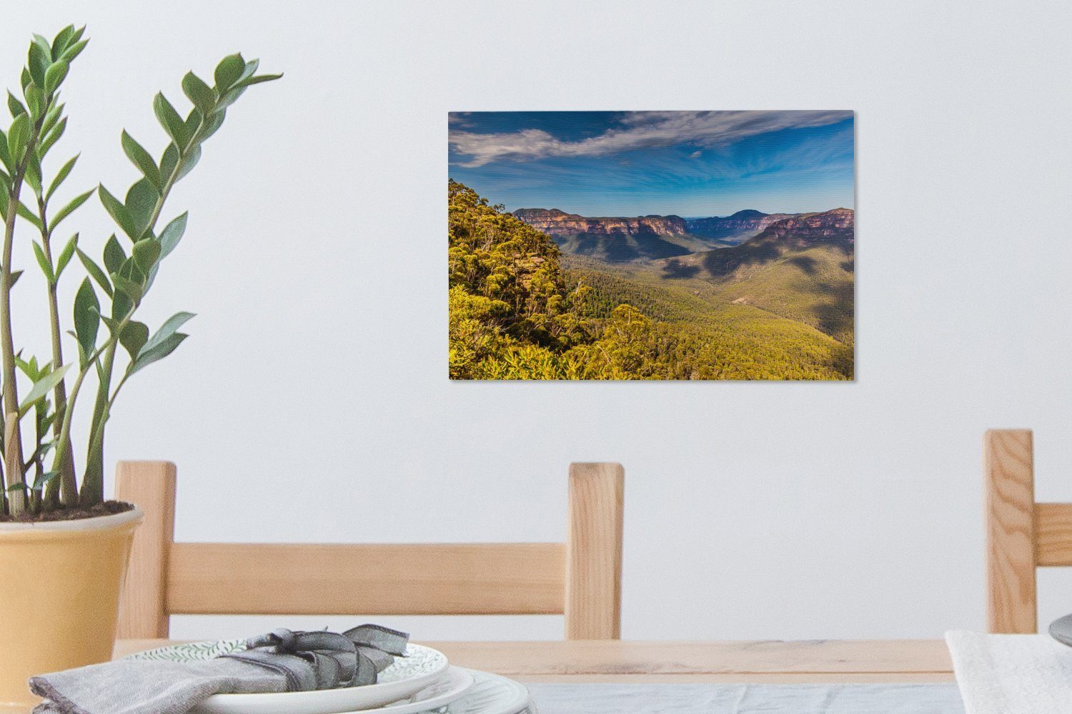 OneMillionCanvasses® Leinwandbild Aussichtspunkt im Leinwandbilder, 30x20 (1 cm in Blue Wanddeko, Mountains National Australien, Wandbild Aufhängefertig, Park St)