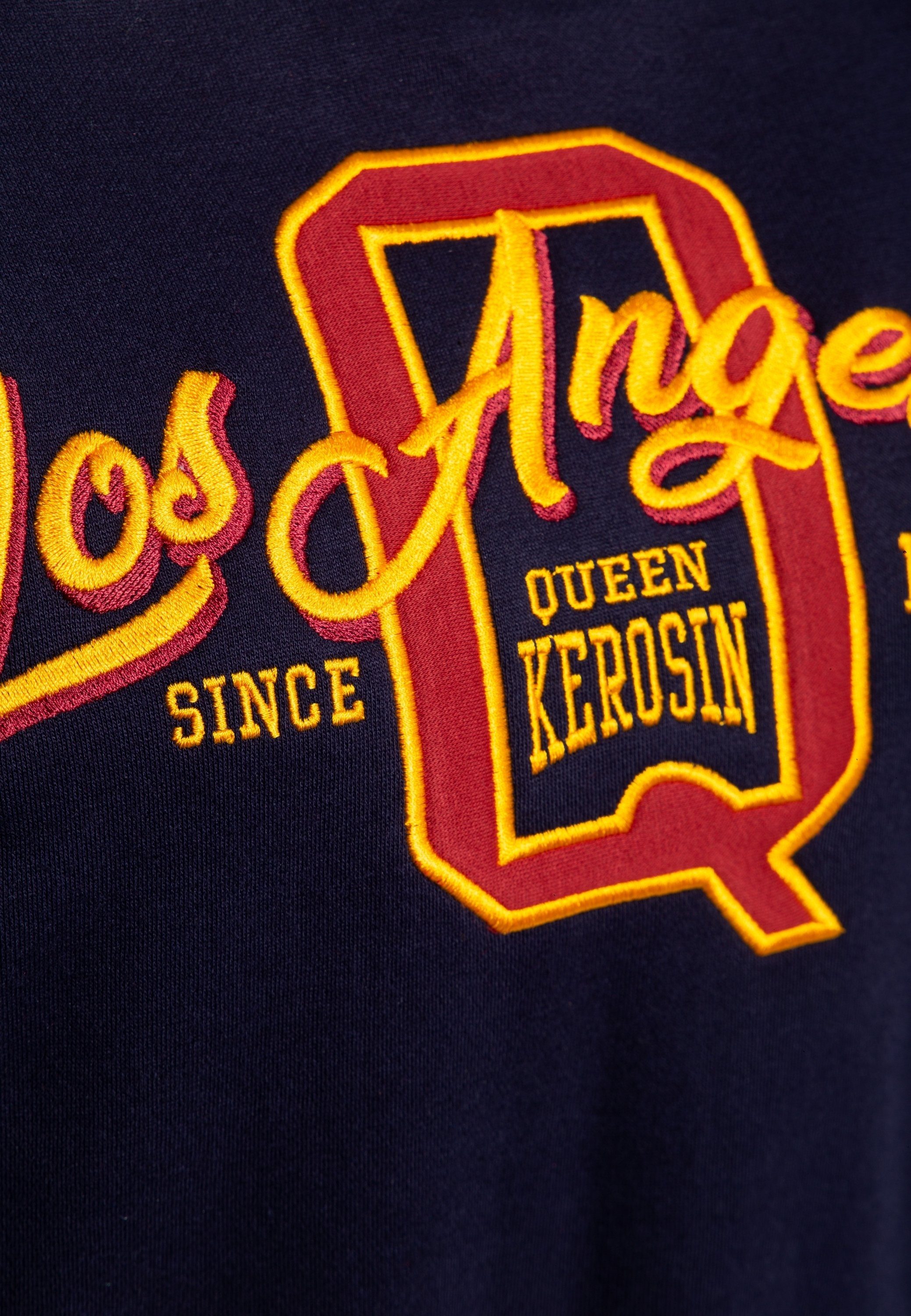 College-Style L.A. im mit Q. Retro-Stickerei QueenKerosin Sweater