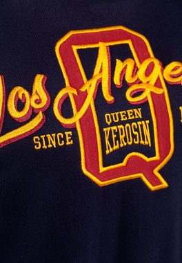 QueenKerosin Sweater L.A. Q. mit Retro-Stickerei im College-Style