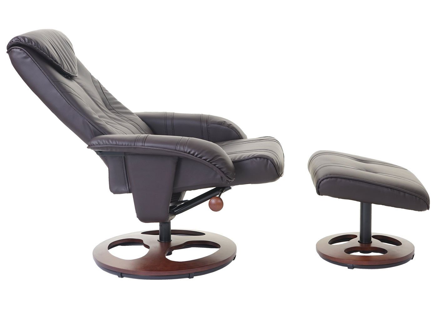 Sessel Um 360° feststellbar MCW-C46, durch Schraubmechanismus Relaxsessel braun MCW drehbar, neigbar,