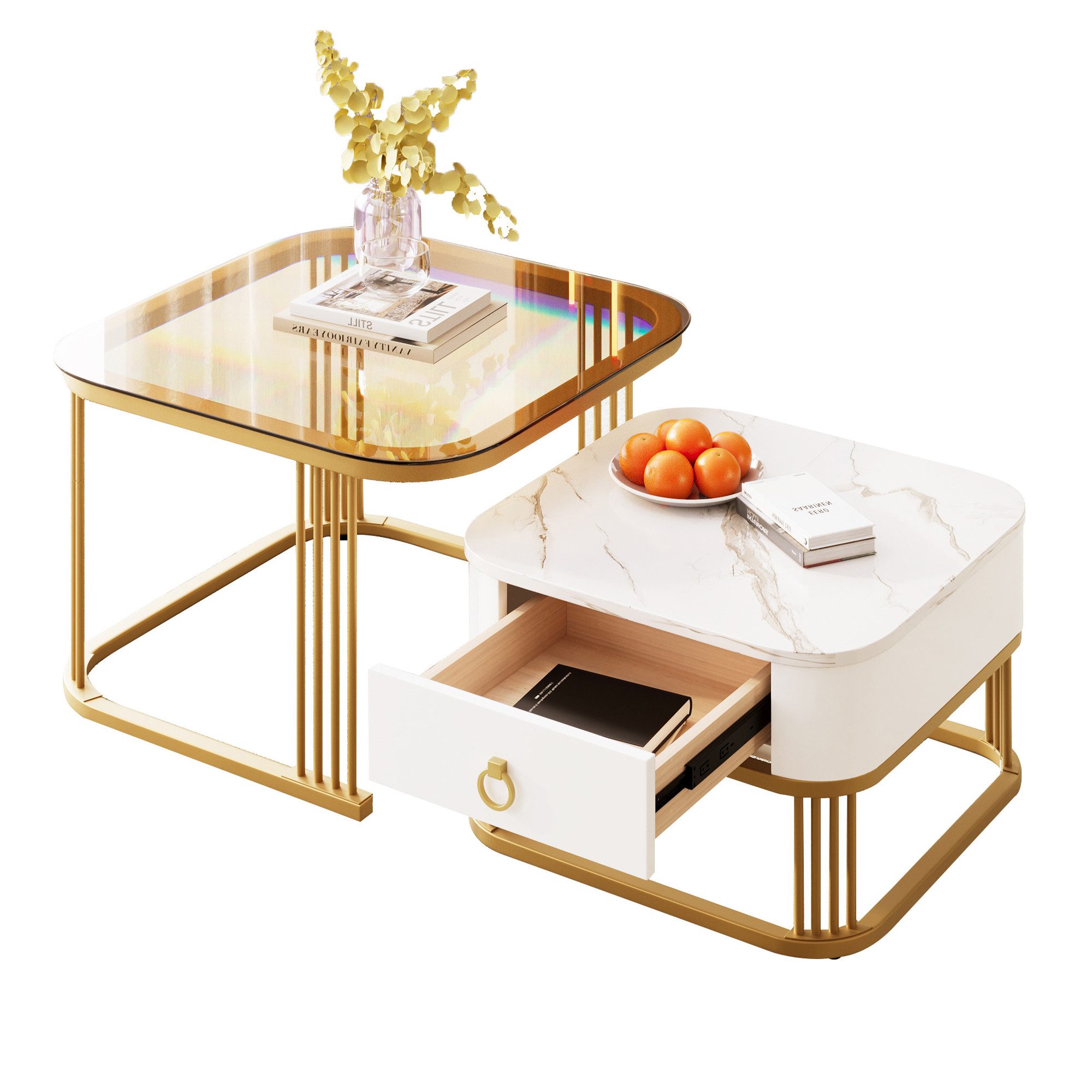 Refined Living Couchtisch Stapelbarer Couchtisch Wohnzimmertisch günstig online kaufen