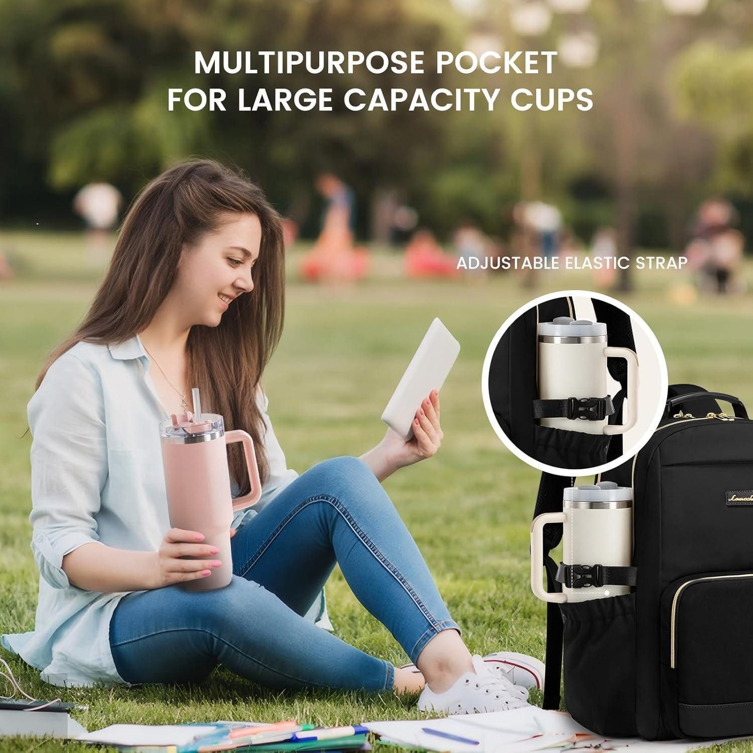 LuxusKollektion Laptoprucksack Rucksack Damen Laptop Schulrucksack Teenager Schwarz 15.6 zoll
