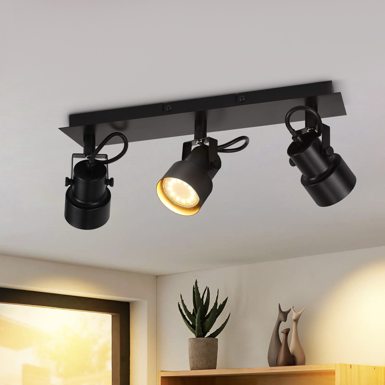 Nettlife Deckenstrahler Deckenstrahler Schwarz 350° Drehbar GU10, Drehbar, günstig online kaufen