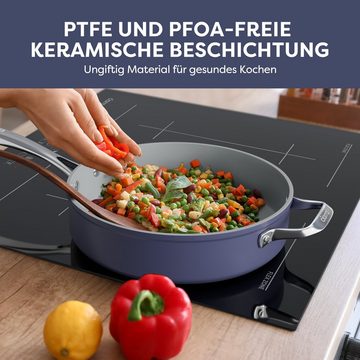 CIARRA Kochtopf MOP28-3, Keramik, Eisenguss, Aluminium (Backofen, Induktionsgeeignet), Ciarra Beyond Kochgeschirr Kochtopf 28 cm Antihaftbeschichtung Keramik