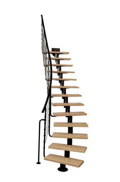 Starwood Raumspartreppe Mittelholmtreppe DIXI - Raumspartreppe aus Stahl mit Geländer und